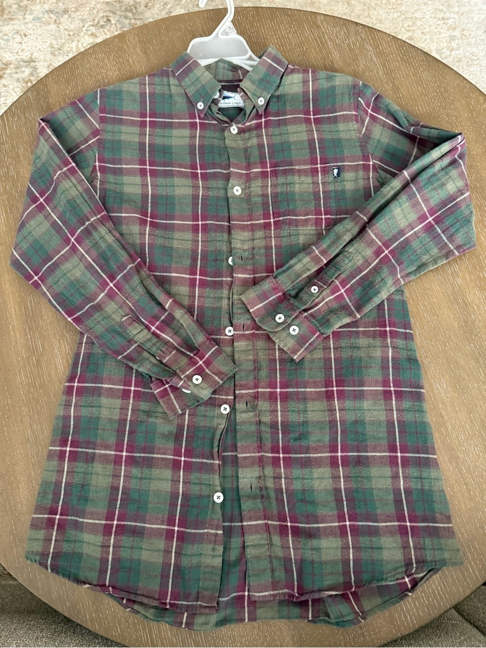 Polo Ralph Lauren Boys' Green and Burgundy Plaid Button-Down Shirt